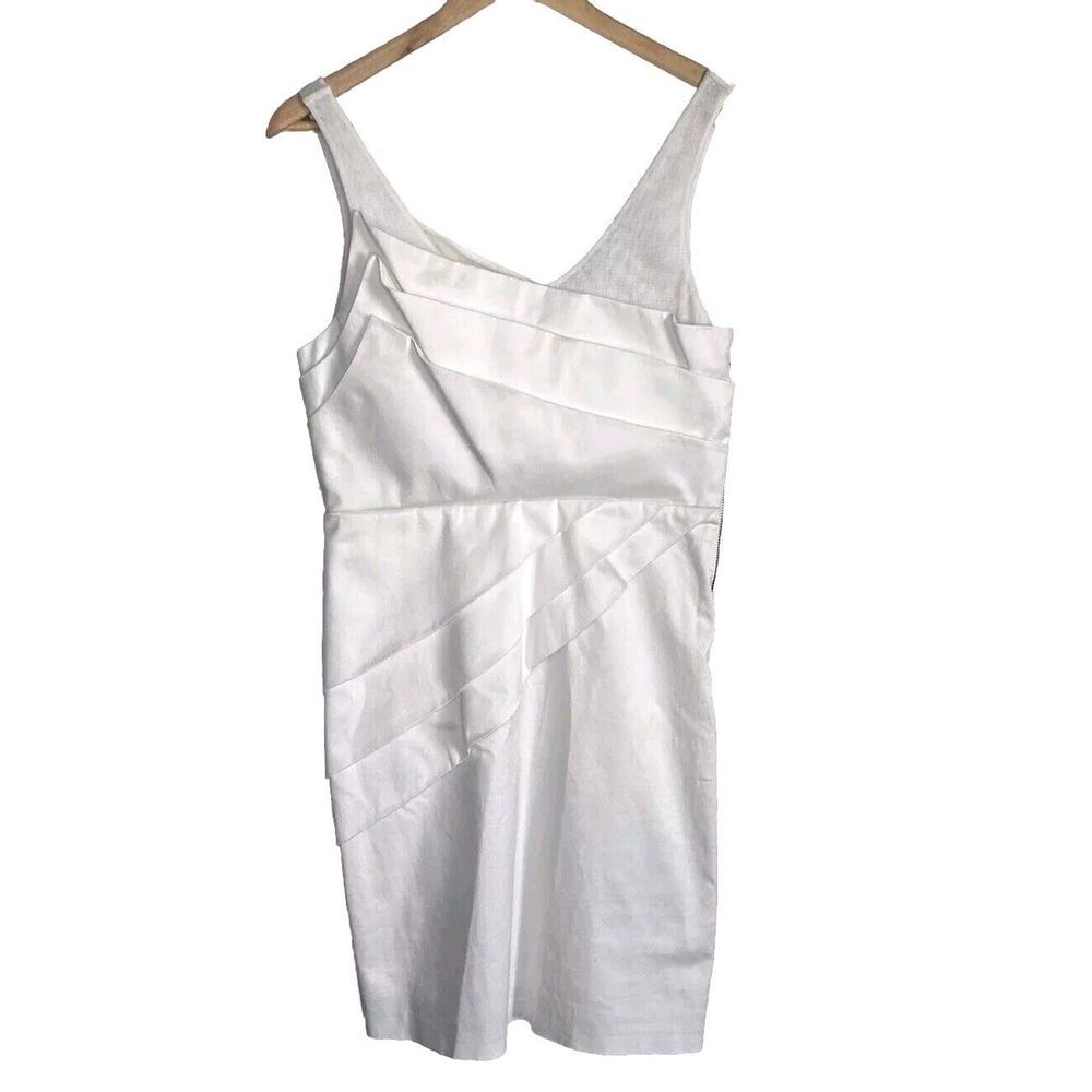Alice + Olivia Women's White Open Bianca Structured Sheath‎ Pencil Dress 8